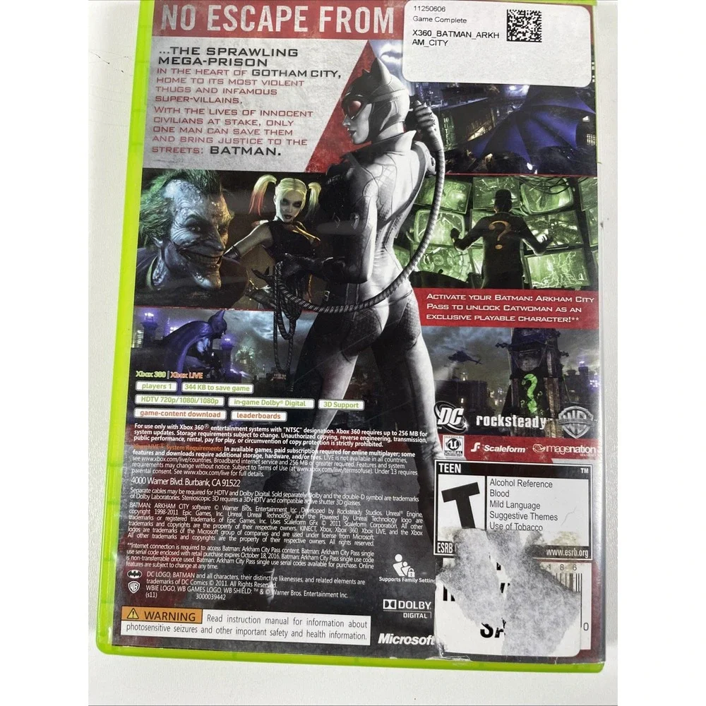 Batman Arkham City - Microsoft Xbox 360 Untested Fast Shipping Includes Manual